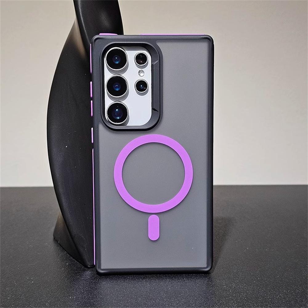Luxury Thin Matte PC For Magsafe Magnetic Phone Case For Samsung Galaxy S25 S23 S24 Plus S22 Ultra Wireless Charge Protect Cover