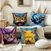 Причудливое искусство с кошками Наволочка Подушка Декор Комната Дом Диван Гостиная Офис Автомобиль Скандинавская Простота