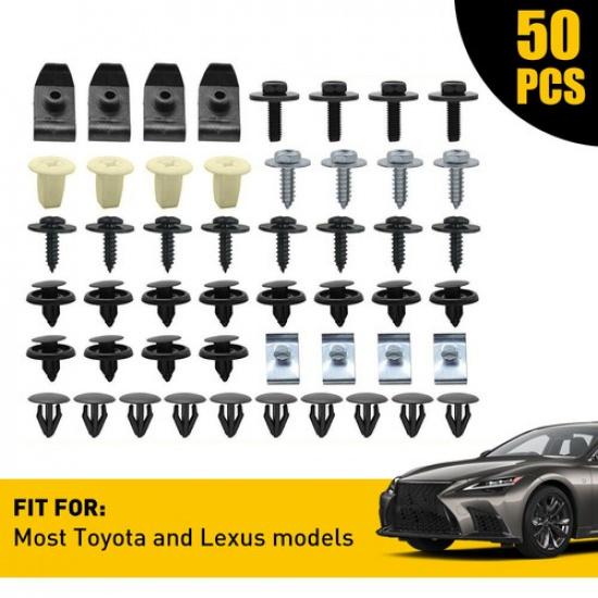 50 Engine Splash Body Shield Bolts Screw Nut Fender Bumper Clip For Toyota Lexus