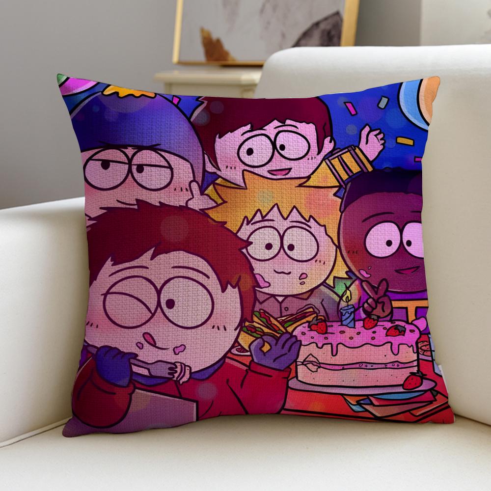 Satirical SSouth ParkS Cushion Cover Breathable and skinfriendly linen pillowcase square removable and washable cushion