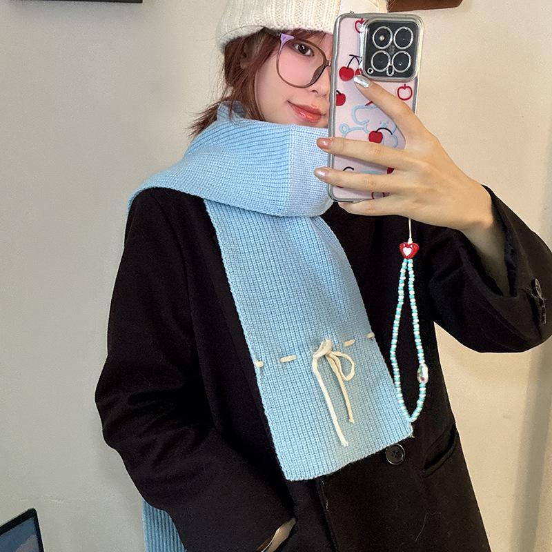 Шарф-бабочка Luochi Knitting: Женский зимний теплый, ветрозащитный шерстяной шарф-снуд