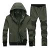 Men Running Set Clothing Sportswear Fleece Velvet Hoodies Sweatshirts Sets Tracksuits Suit