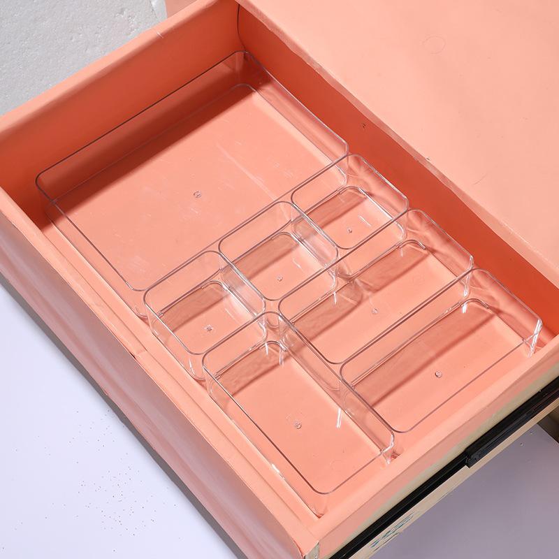 Transparent Mirrored Cabinet Drawer: Slim Storage Box for Cosmetics, Lipstick, Toiletries, Stationery, and Brushes with Lid