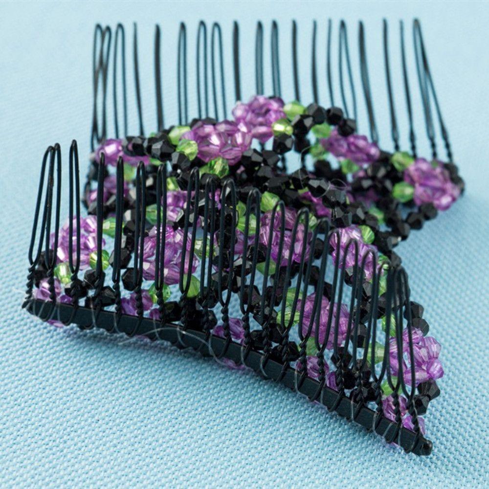 Модные аксессуары для волос Эластичные двойные расчески для волос Гребни для волос Зажимы Эластичные Волшебные Бусины