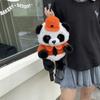 Cute Panda Flower Backpack Cartoon Children's Backpack Lightweight Doll Plush Bag Birthday Gift for Boys and Girls