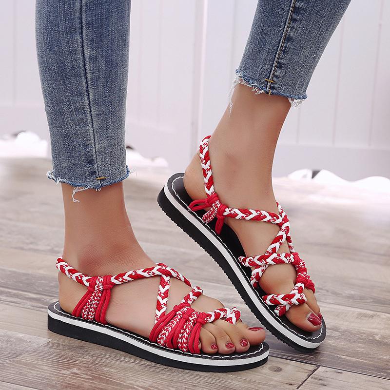 Fashion Sandals Woman Shoes Braided Rope with Traditional Casual Style and Simple Creativity Fashion Sandals Women Summer 2024