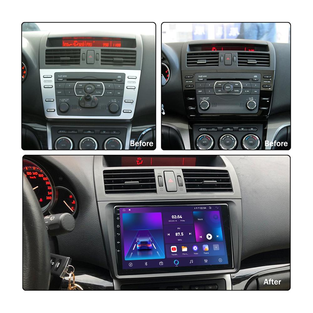 Android Carplay автомобильное радио для Mazda 6 2007-2012 мультимедийный проигрыватель головное устройство стерео GPS навигация BT WIFI 4+64 ГБ