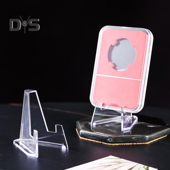 24 шт., прозрачная подставка для монет, мини-стабильная треугольная коллекционная карточка, маленькая художественная нашивка, памятная медаль, держатель для дисплея, стойка для выставок