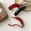 Acrylic Small Hairpin Fashion Ponytail Hairpin Minimalist Women Solid Color Banana Clip Hairpin Women Banana Clip Brown Red 2025