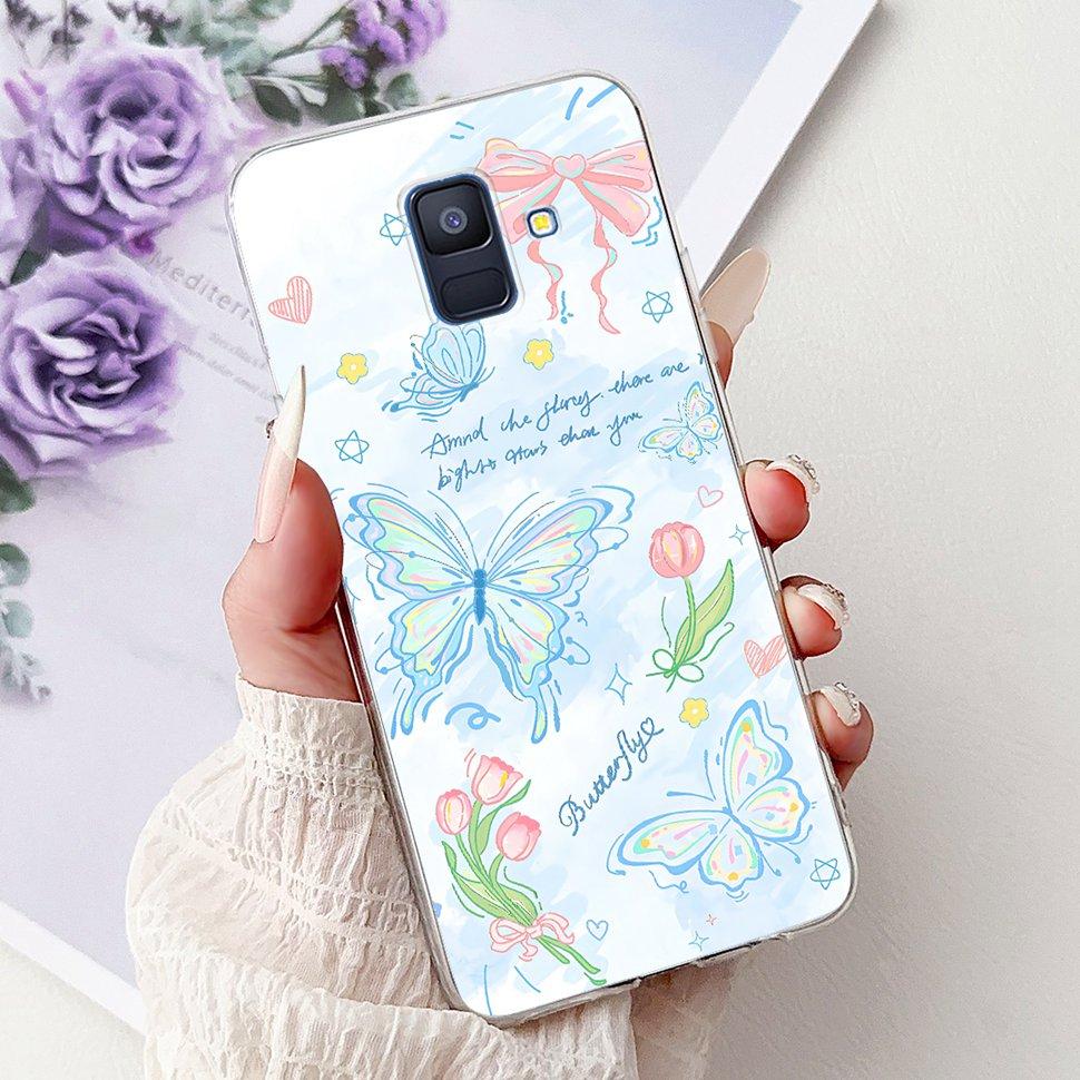 Чехол для Samsung Galaxy A6 2018 Роскошный Расписной Чехол Мягкий Силиконовый Чехол для Телефона Для Samsung A 6 A6 GalaxyA6 2018 Задняя Крышка Coque