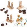Wooden Toy Rings Lock Unlock Brain Teaser Puzzle Game Threading Rope Loop Puzzle Luban Kong Ming Lock Educational Toys for Kids
