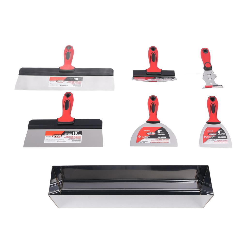 Drywall Hand Tool Kit Stainless Steel Putty Taping Tools Paint Scraper 16 Inch Mud Pan Bucket Scoop
