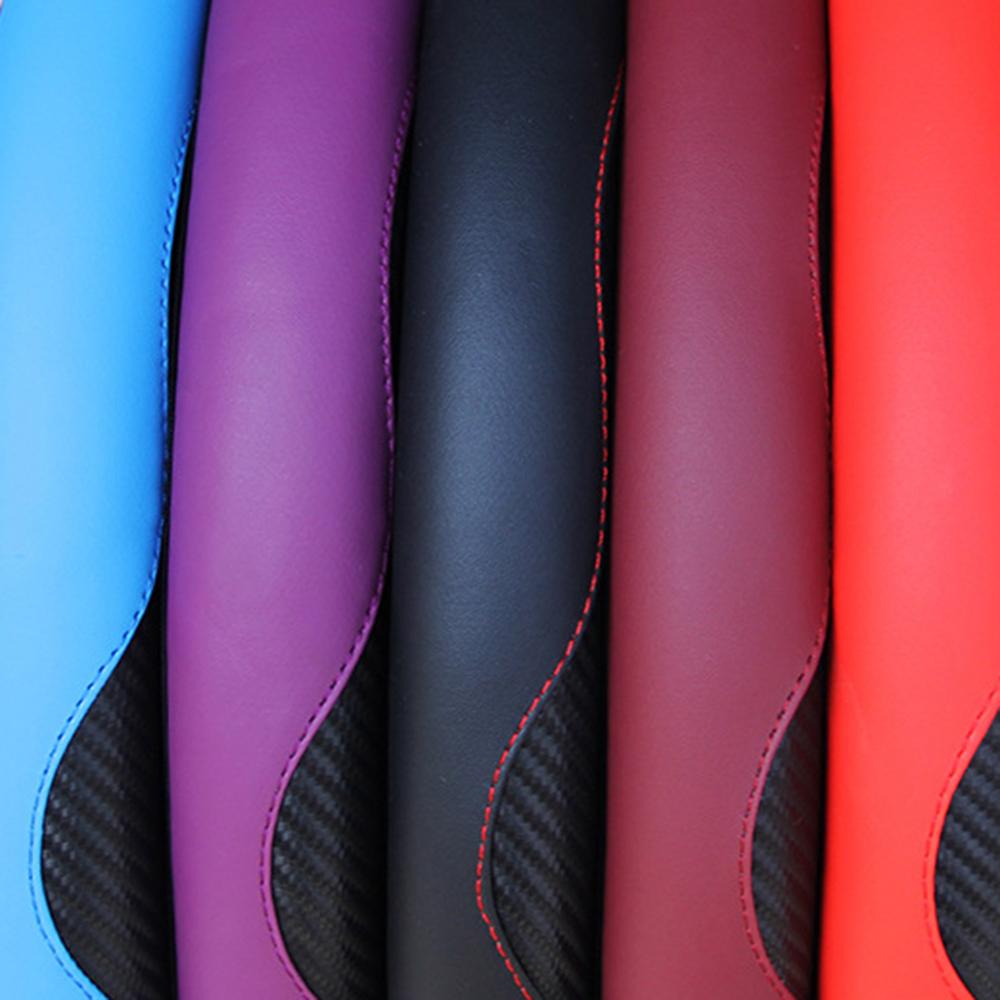 Универсальный автомобильный чехол на руль, противоскользящая искусственная кожа, подходит для 38 см, чехлы на руль, салон автомобиля