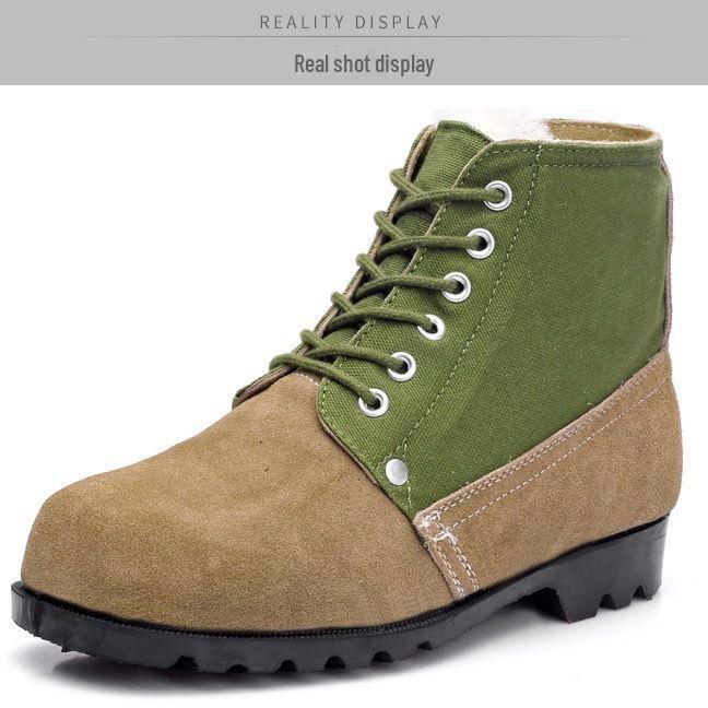 Men's Extra Thick High-Top Wool Snow Boots - Cold-Proof, Protective, Old-Fashioned Design