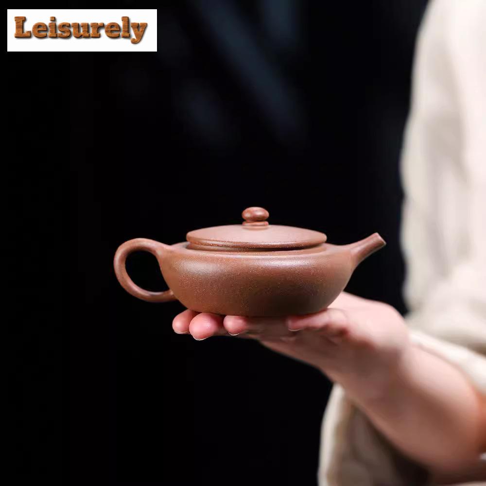 120ML Vintage Yixing Purple Clay Teapots Handmade Bian Chen Pot Raw Ore Section Mud Tea Maker Kettle Zisha Tea Set Tea Services