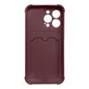 Card Armor Case Cover For Iphone 12 Pro Card Wallet Silicone Armored Air Bag Case, Raspberry