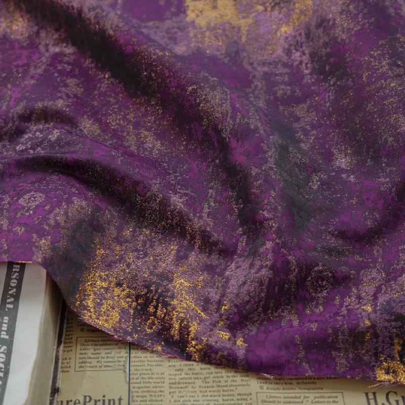 Парча Сатин Абстрактный Жаккард Ткань Ретро Чернильный Дамаск Шелк Дизайнерская Ткань Для Шитья Платья Пальто Обивочный Материал