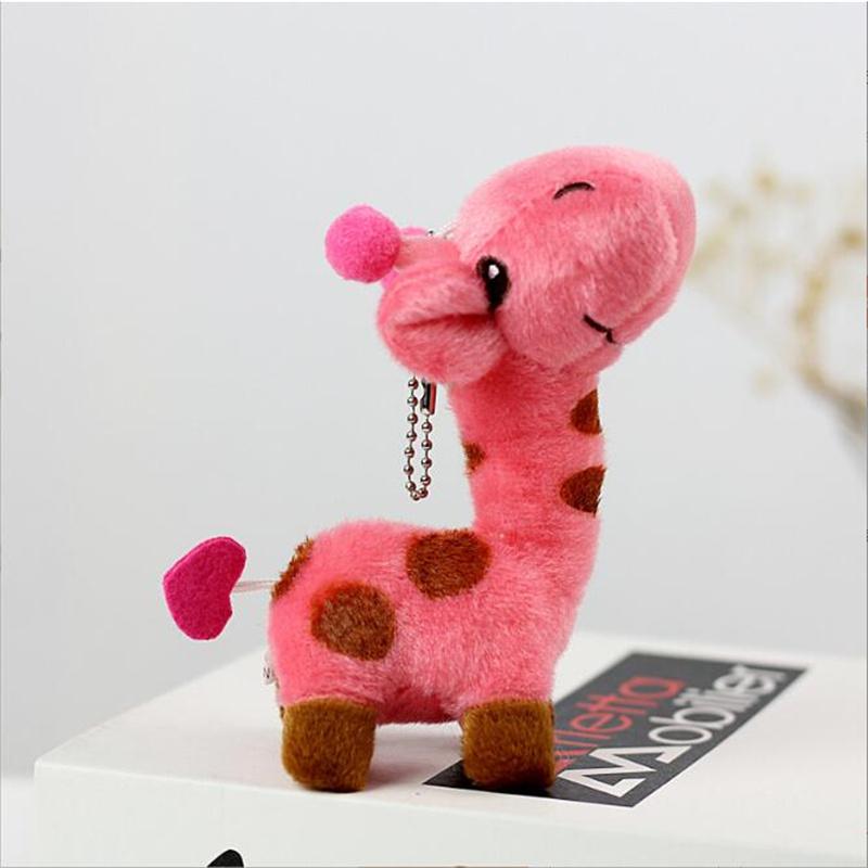 12 см милые плюшевые игрушки цветной олень чучела жирафа кулон свадебная игра компания маленькая кукла животное для рождественского подарка