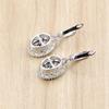 Natural Oval Mystic Rainbow Zircon Dangle Earring 925 Sterling Silver Jewelry Drop Crown Earrings For Women