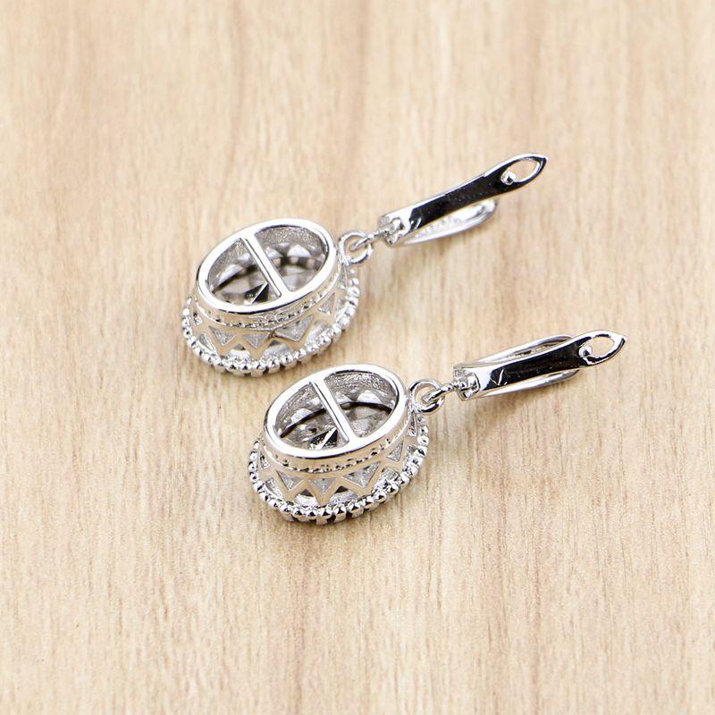 Natural Oval Mystic Rainbow Zircon Dangle Earring 925 Sterling Silver Jewelry Drop Crown Earrings For Women