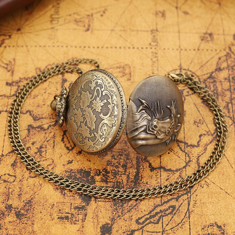 Винтажные мужские карманные часы, кварцевые часы с подвеской в стиле ретро Horse Full Hunter и цепочкой-ожерельем, идеальный выбор для подарков мужчинам