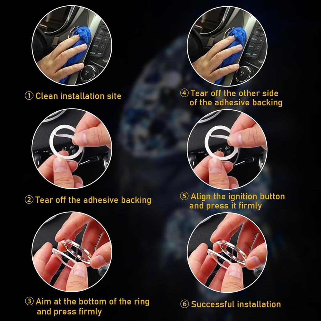 Блестящий кристалл с двойными стразами, декоративное кольцо для запуска двигателя автомобиля, сверкающая наклейка на кнопку запуска, ключ зажигания и; Ручка Кольцо Украшение, Bling