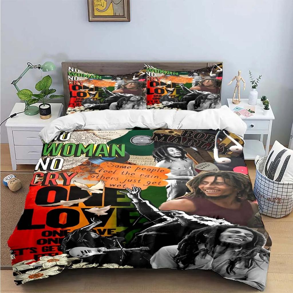 3D Printed Singer R-Reggae Bob Marley Duvet Cover Pillowcase Bedding Set teenagers Twin Full Single/Double/Large Size
