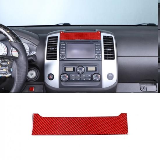 Red Carbon GPS Navigation Upper trim Sticker for For Nissan Frontier 2005-