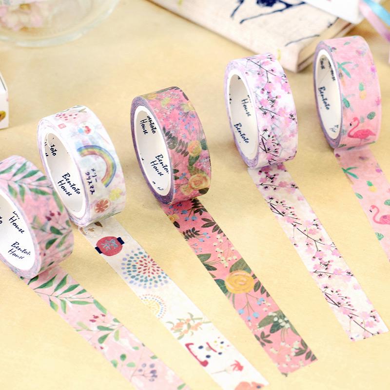 21 Design Original Paper Washi Tape Flower 15mm Adhesive Masking Tapes DIY Decoration Stickers