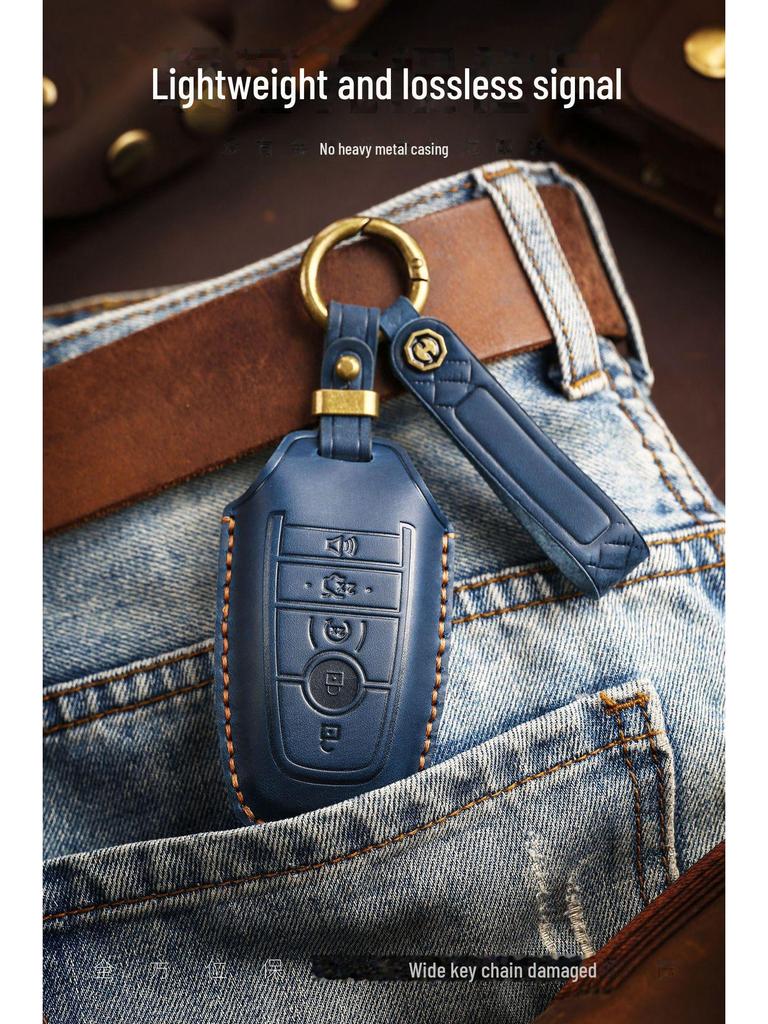 Кожаный чехол для ключа в стиле ретро ручной работы для Ford Focus/Mondeo