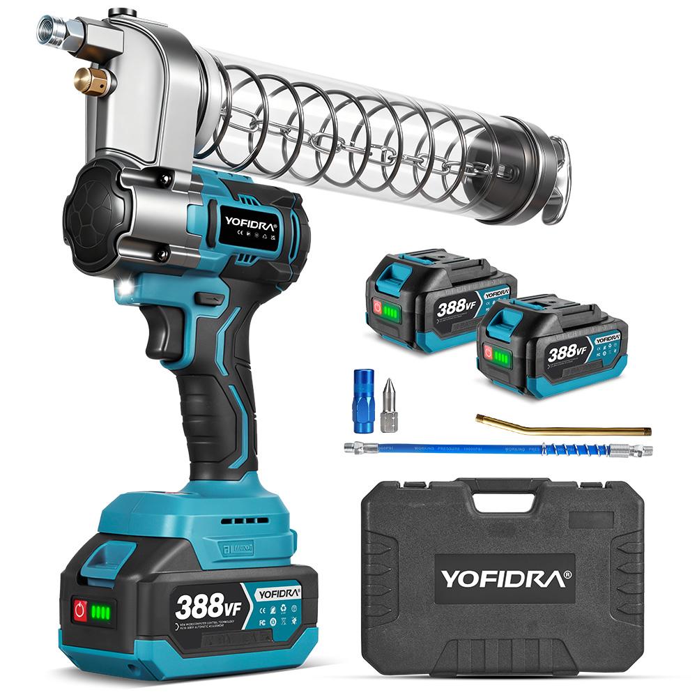 Yofidra Электрический шприц для смазки 15000PSI 103 МПа, Машина для впрыска смазочного масла высокого давления, Шприц для смазки для аккумулятора Makita 18 В, Тип штифта