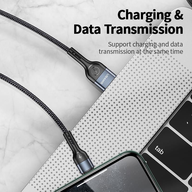 USAMS USB-кабель Lightning Type C для Iphone 12 13 11 pro max Xs Xr X SE 8 7 6 plus 6s 5s ipad air mini USB C кабель для быстрой зарядки данных 4,9
