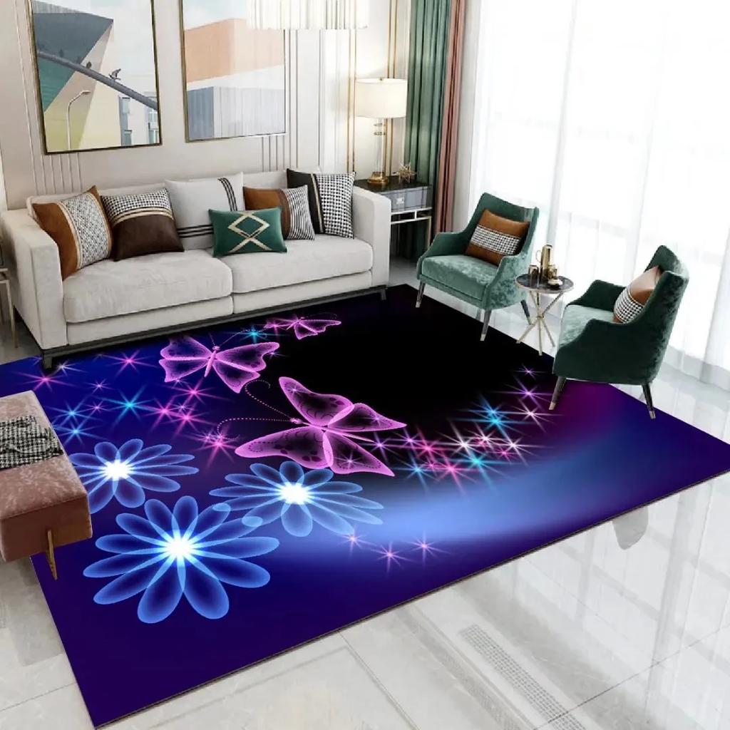 3D Print Dream Butterfly Carpet Children Bedroom Decor Floor Mat Soft Anti-slip Living Room Carpets Home Decoration Area Rug