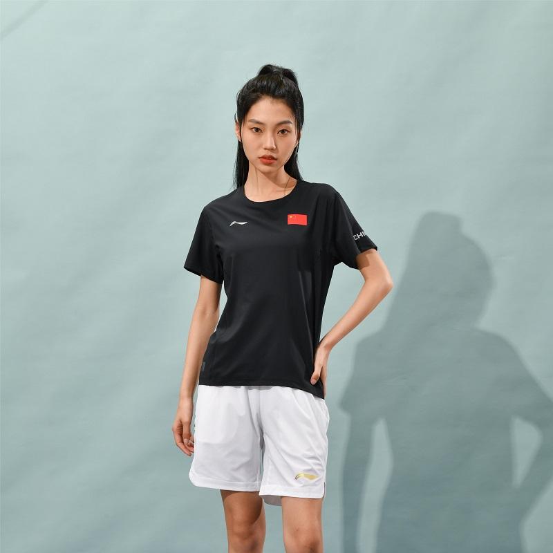 Футболки Li Ning Унисекс Черные С Круглым Вырезом Средние AHSU291-1