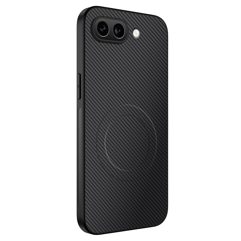 For Google Pixel 9a Magnetic Case WANLONFENG TQ Series Carbon Fiber Texture PC TPU Phone Cover