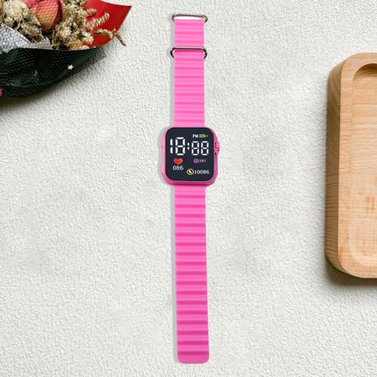 Светодиодные электронные часы с большим экраном, модный квадратный дизайн, точное время, удобные часы с силиконовым ремешком