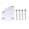 Musiclily Basic Heel Cut Neck Plate with 4-Point Neck Joint Board for Electric Guitar/Bass, Chrome