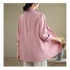 Spring Autumn Literary Vintage Cotton Linen Casual Suit Women Long Sleeve Solid Blazer Female Cardigan Coat Top