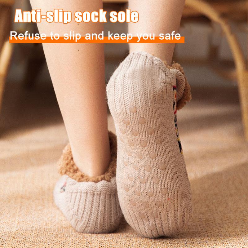 Fuzzy Sleeping Socks Women Fluffy Slouch Winter Warm Plush Non Slip Grip Thick Soft Female Floor Comfy Slippers Sock Men Male