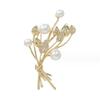 Rinhoo Fashion Imitation Pearl Zircon Tassel Safety Pins For Women Simple Snowflake Flower Brooch Bouquet Clothes Badges Jewelry