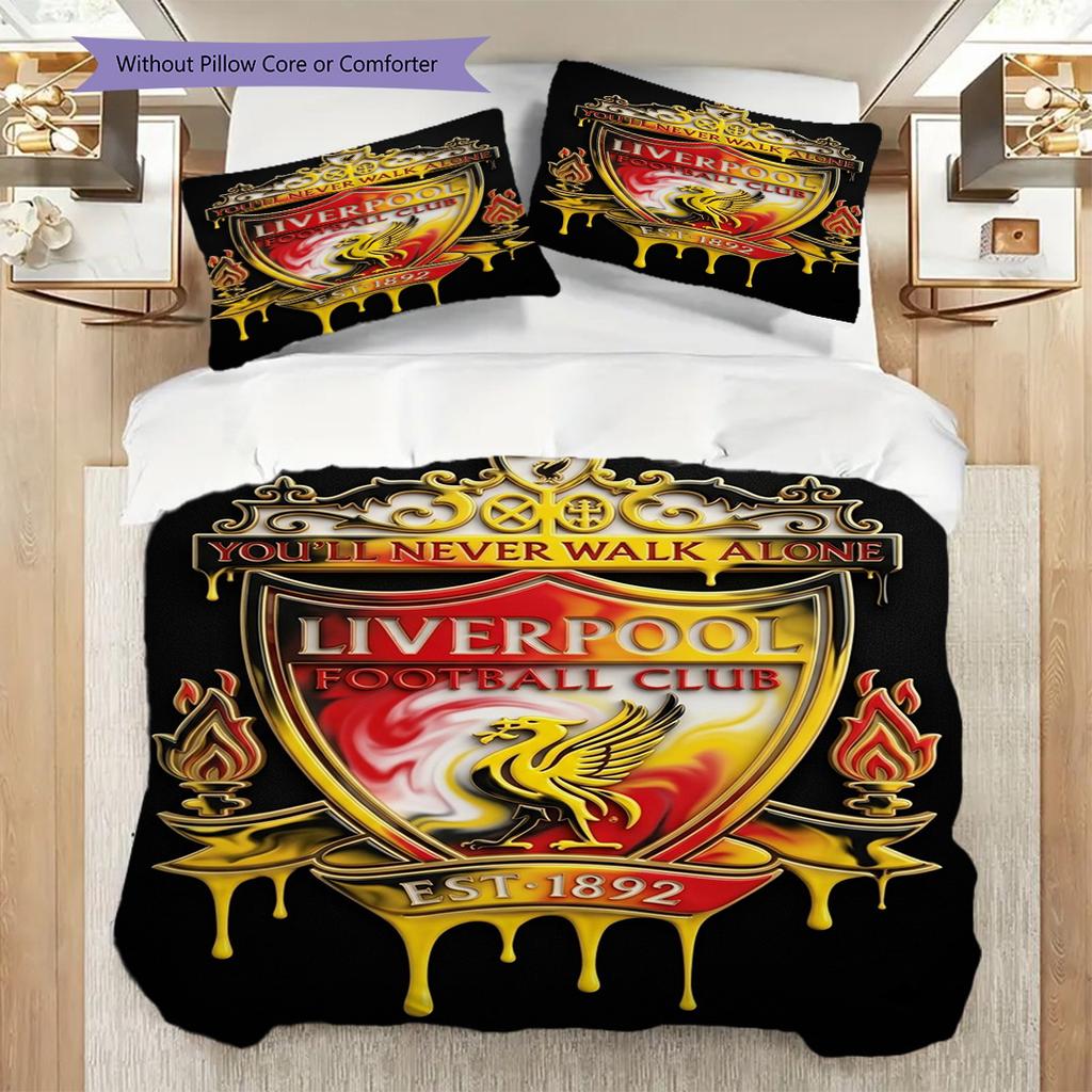 Unity Legacy Football Three-piece set (1 * duvet cover + 2 * pillowcase, without core) 2DFlat Bedding set Christmas birthday gift Soft and comfortable