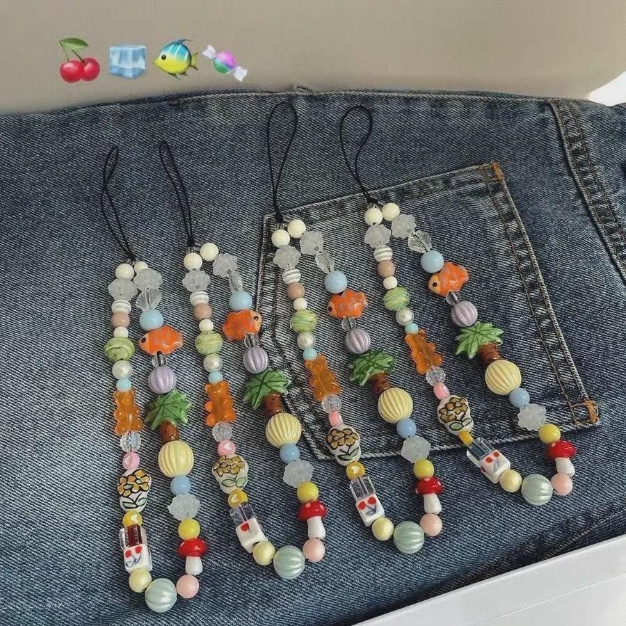 Керамический шнурок с бусинами в виде рыбки кои для чехла для мобильного телефона