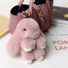 Fashion Play Dead Rabbit Doll Lovely Rabbit Fur Keychain Bag Pendant Pluff Bunny Keychain Women