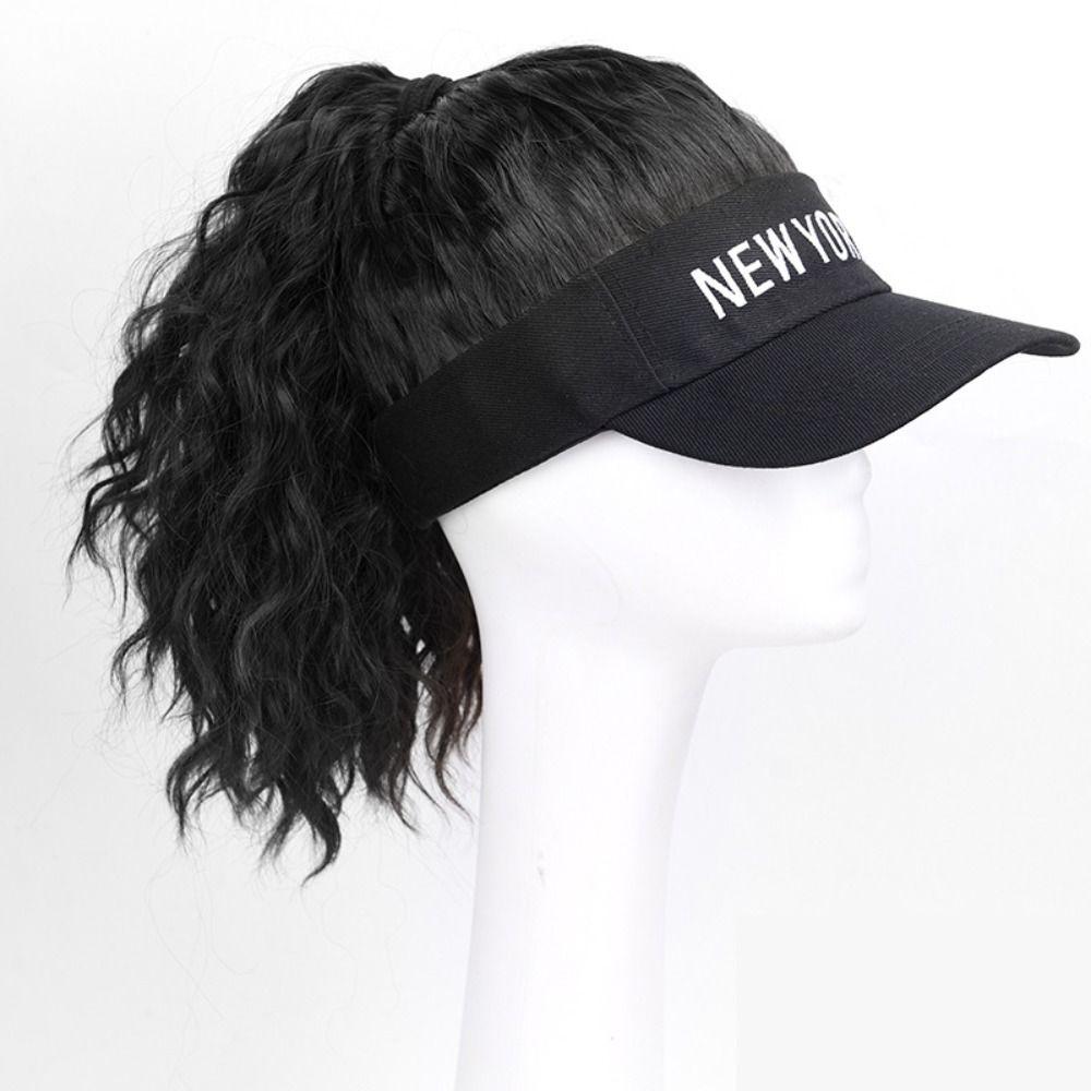 Носите Натуральные Накладные Волосы Гольф Кепка Хвост Пони Искусственные Волосы Шляпа Тень Бейсболка Парик Короткий Волнистый Хвост Пони