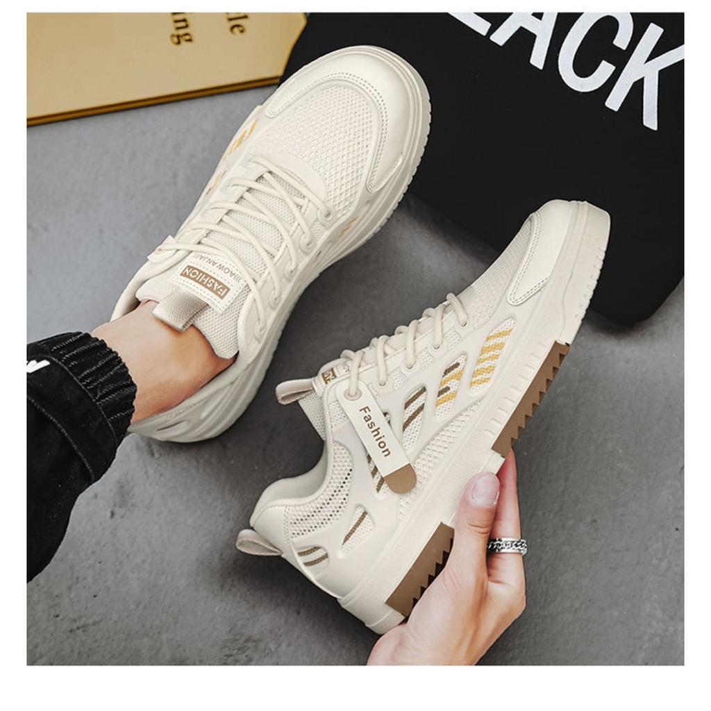 Breathable Mesh Shoes Men's Trend Versatile White Shoes Sports and Leisure Board Shoes Trendy Shoes