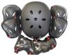 Edunamay Helmet Protector Set for Skateboarding 3-Piece (Elbow, Knee, Wrist) (Red, Medium)