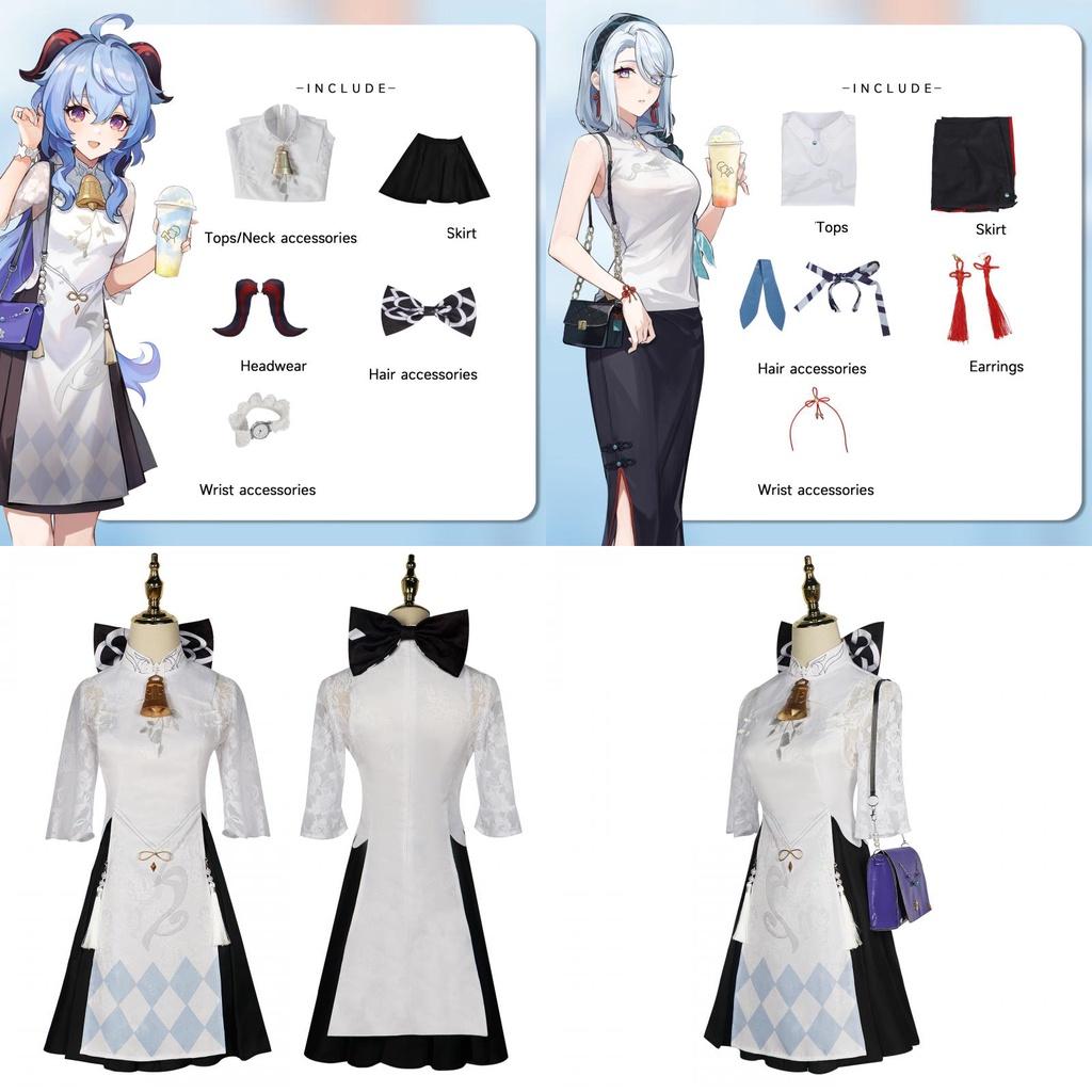 Polyester Fabric Genshin Impact Amber Tea Collaboration Cosplay Costume Elegant And Charming Anime Game Clothing