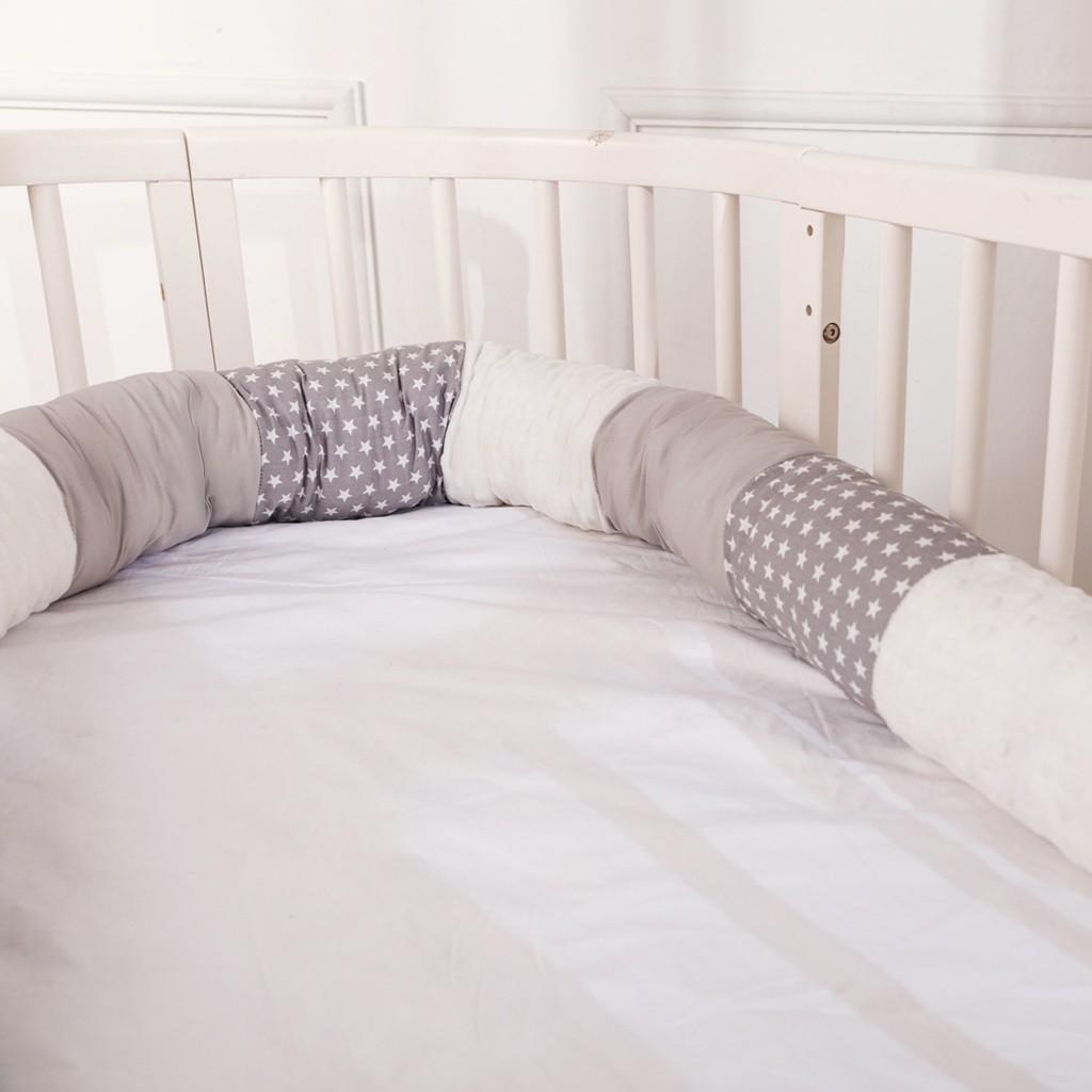 Хлопковый универсальный детский противоударный бампер для сна в кроватке соответствующего цвета