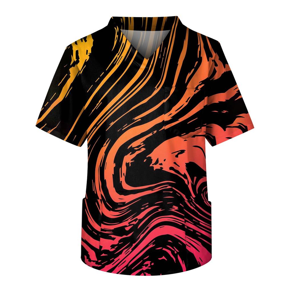 Мужской топ с коротким рукавом и V-образным вырезом с принтом нагрудного кармана