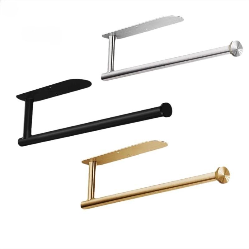 Держатель для кухонных салфеток из нержавеющей стали, держатель для рулона туалетной бумаги, настенный, без сверления, для туалета, ванной комнаты, стержень для туалетной бумаги